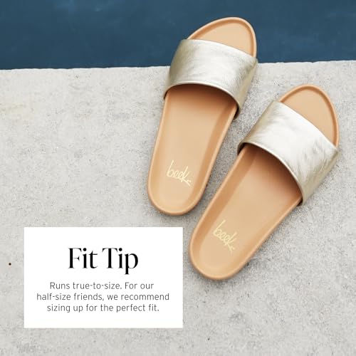 BEEK Gallito Leather Slide Sandal for Women, Slip-On Design, Features Leather-Wrapped Memory Foam Sole & Arch for Support2