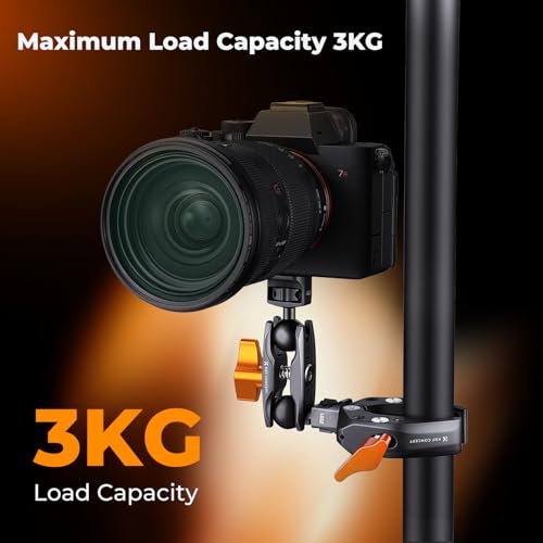 Image of K&F CONCEPT Dual Ball Heads Magic Arm, Articulating Magic Arm | with 1 /4 inch-20 Screw, 360 swivelling Ball Head, Aluminum Alloy Camera Monitor Mount Arm, MS14