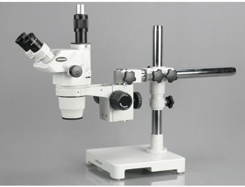 Miniatura 5 de AmScope ZM-3TW3 Microscopio de zoom estéreo trinocular profesional, oculares EW10x y EW25x, aumento 2X-225X, objetivo de zoom 0.67X-4.5X,