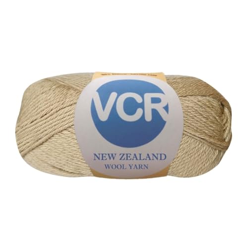 Image of VCR Sand Beige Chunky Wool Yarn, 100 Grams, Hank, 196 Meters, 100% New Zealand Wool Knitting Yarn, Soft Crosia Thread Suitable for Baby Blankets & Booties Pack of 1