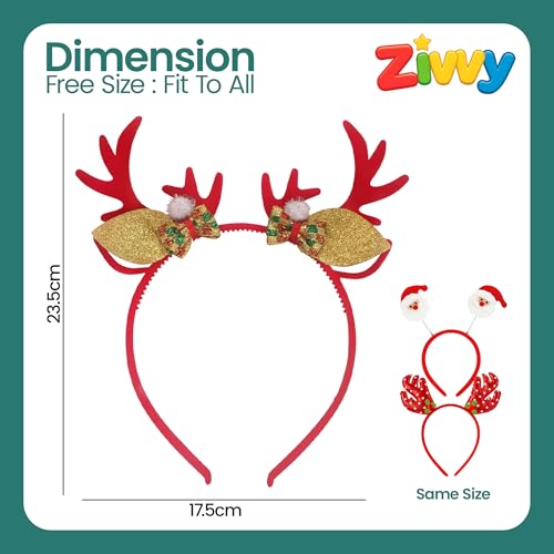 Image of Festive Hair Band (Pack of 3) | Cute Light-Up Hair Accessories for Kids & Girls | Party Headband for Birthdays, Dance, Night Events & Dress-Up | Christmas Gift for Kids