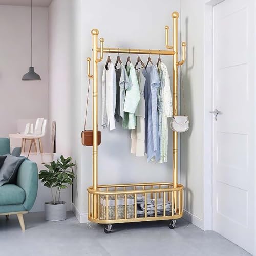 Portant à vêtements avec panier de rangement compact pour studio et dressing - 3