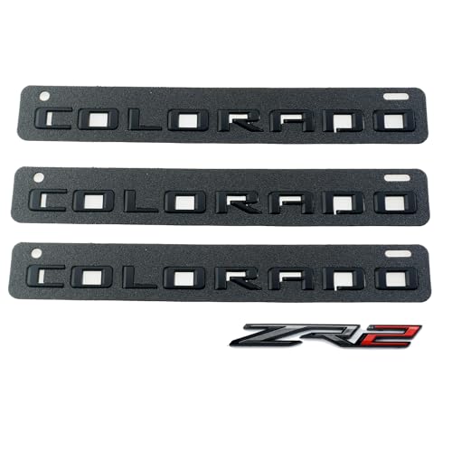 Image of 4X 2021 +Colorado ZR2 Emblems Badge 3D Door Tailgate Nameplate Logo Decal Replacement for Colorado (Matte Black)