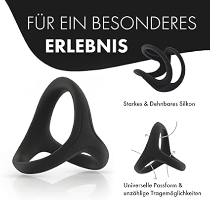 Levosa® 7 Anillos para Pene - 6 Anillos pene y 1 Anillo doble para Pene y Testículos - Juguetes Sexuales para el Hombre - Anillos Erección para el pene y testículos Negro