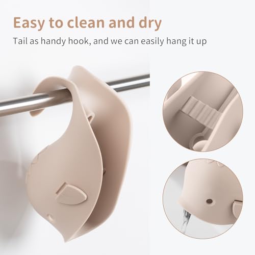 Image of Faucet Cover Bathtub Baby Spout Cover Soft,Bath Faucet Cover for Baby's and Kid's Safety (Whale Grayish Beige)