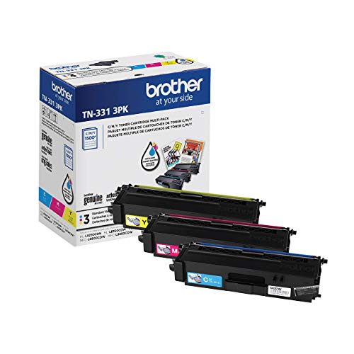 Brother Genuine Standard-Yield Color Toner Cartridge Three Pack TN331 3PK -includes one cartridge each of Cyan, Magenta & Yellow Toner