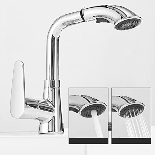 Robinet de lavabo pivotant et douchette rétractable contre les éclaboussures