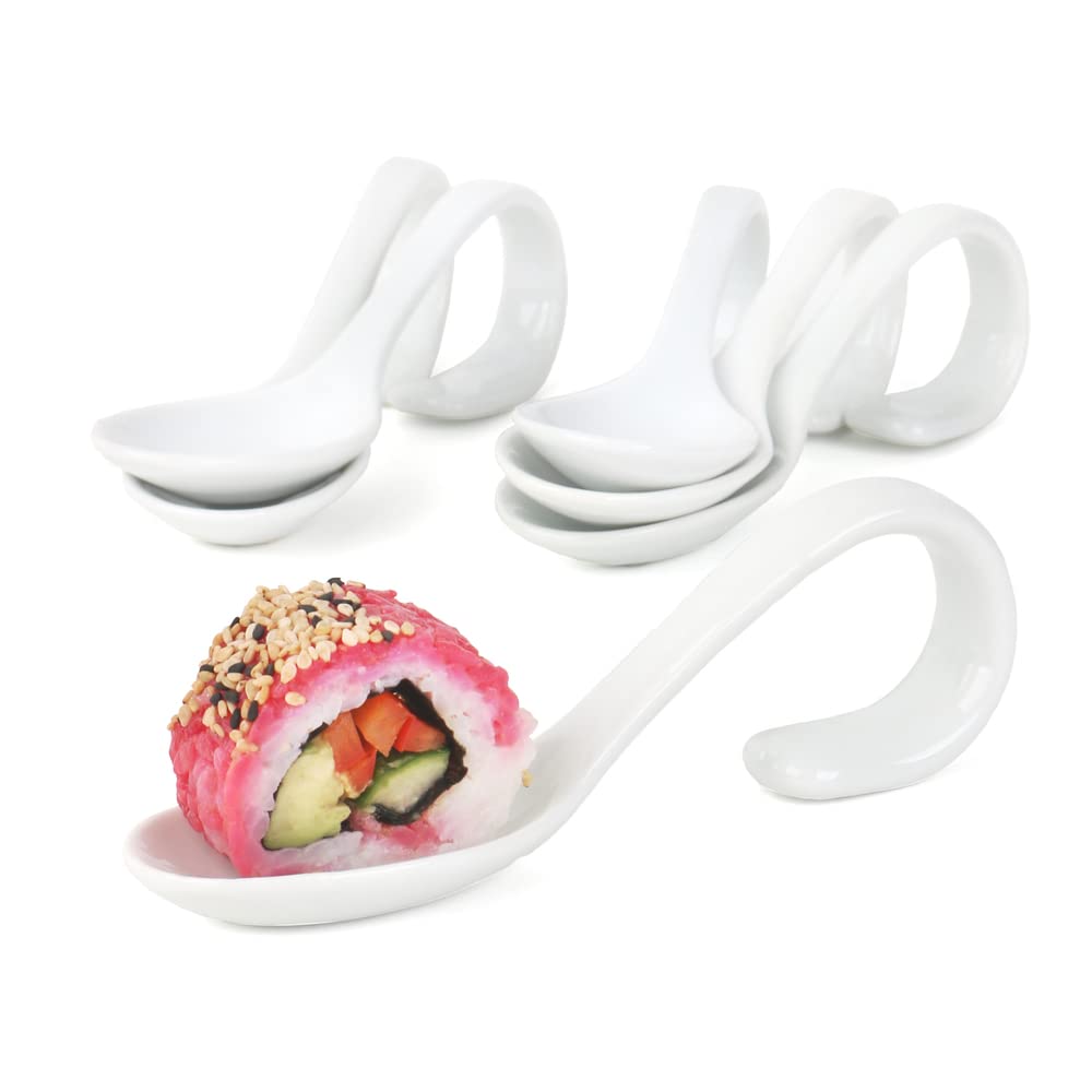 Appetizer Zakouski- & Häppchen Löffel 14 cm, weiß, 6 Einheiten