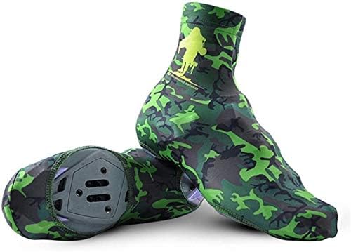 Waterproof Silicone Cycling Shoe Covers, Thermal Anti-Slip Overshoes for Men & Women, Windproof Boot Protectors for Outdoor Activities - Green, Size A