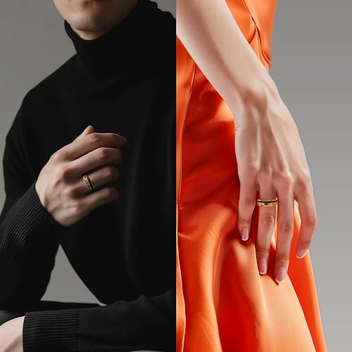 LerchPhi Matching 6mm & 8mm Tungsten Carbide Bands, His and Hers Wedding Ring Sets, Clear and Black CZ Stones Pave, Custom Engraveable3