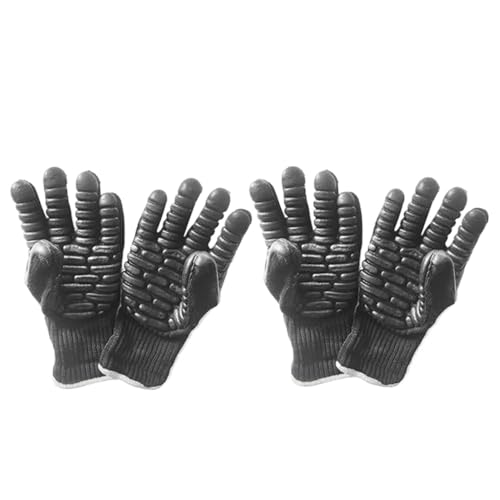 AQXYWYUI Guantes de trabajo antivibración con relleno de espuma de látex natural, a prueba de golpes, guantes de seguridad for la industria de la construcción for el trabajo(2 pairs L XL,L)