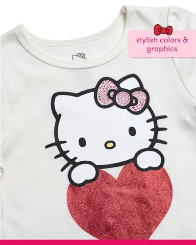 Image of Hello Kitty Girls Legging Set - 2 Piece Short Sleeve Graphic Tee Shirt for Girls and Matching Leggings for Kids Clothing Set