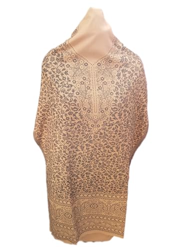 Image of Womens designer woolen suit for women with salwar and kashmiri shawl winter wear kani unstitched fabric set, stylish kurta pant set woollen dress material for women by pure pashmina wooltex