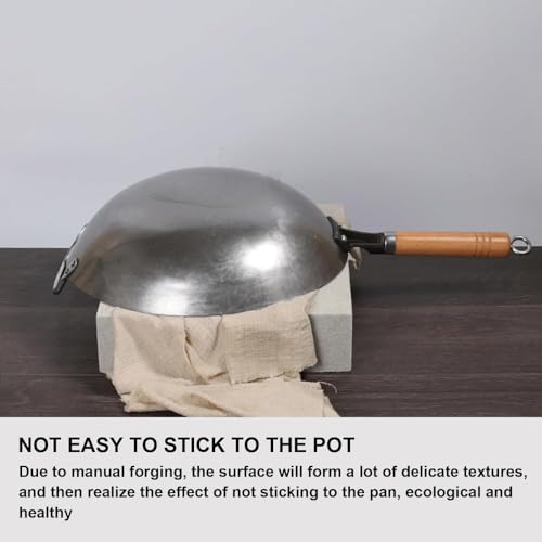 Wok tradicional redondo 34 cm con mango de madera miniatura 4