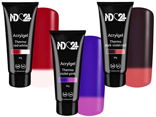 Poly Thermo Effekt Gel Set Two - Led / Uv - Studio Qualität Made In Germany - 7 x 30g