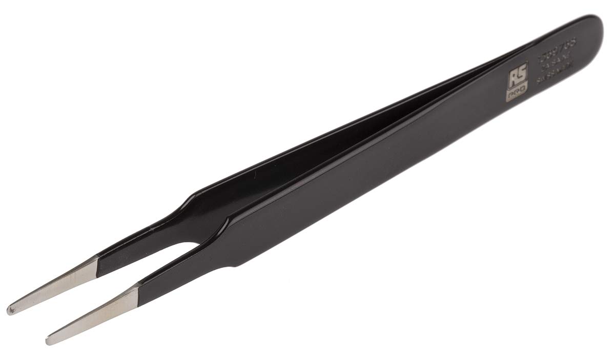 RS PRO 2A.SA.NE pęseta ze stali nierdzewnej, 120 mm, antymagnetyczna, zabezpieczona przed ESD