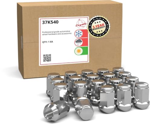 Image of Wheel Accessories Parts 20 Pcs 7 /16 inch-20 Thread Bulge Acorn 35mm 1.38 inch Long Lug Nuts Chrome 3 /4 inch 19mm Hex Fits Many Classic Chevrolet, Buick, GMC, Pontiac Vehicles