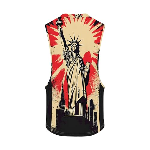 Image of Zhyaj Summer Tanks Top for Men Flag Graphic Print Sleeveless Shirts Casual Working Out Vest T-Shirts Loose-Fit Men's Tank