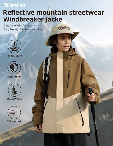 Image of Venzina Women's 3-in-1 Thermal Jacket I Windproof & Water-Resistant Graphene Heating Winter CoatFleece-Lined Jacket for Hiking, Camping, Skiing & Daily CommuteFashion-Forward Outdoor Wear