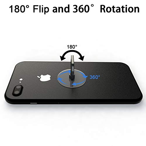 Attom Tech Transparent Phone Ring Holder Grip Tomorotec 360 Degree Free Rotation, Clear Cell Phone Finger Ring Kick-Stand Compatible With Iphone 14 13 12 X Plus, Galaxy S23 S22 Edge (Black) #TOP3