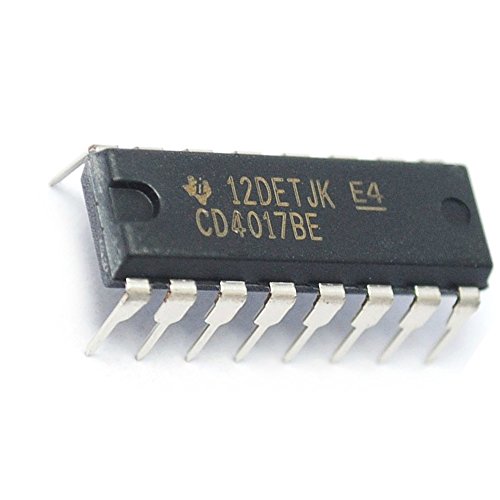 texas instruments cd4017be cd4017 cmos decade counter with 10 decoded outs pack of 5