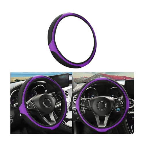 LoyaForba Funda universal de 14.5 a 15 pulgadas, protector de neopreno suave antideslizante para volante, transpirable, sin olor y elástico, accesorio de coche para SUV, furgoneta, camión (morado)