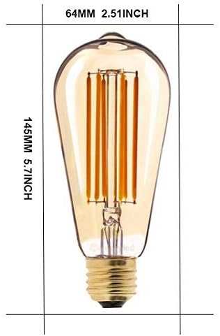 Vintage LED Edison Bulb Dimmable 10W Led Filament Light Bulb ST64 950 Lumen 2200K Soft White 100 Watt Incandescent Equivalent E26 Medium Base Decorative Antique Lamp (Pack of 4)