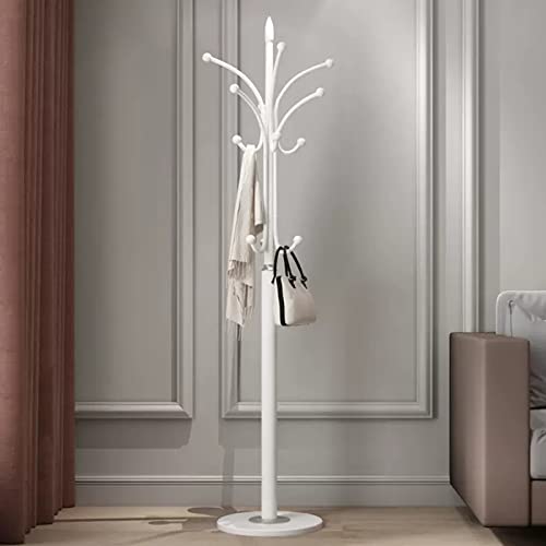 Tenkovic Freestanding Metal Coat Rack Stand, Quartz Base Hall Tree With 12 Hooks, Coat Hanger For Entryway, Hallway (White) #TOP1