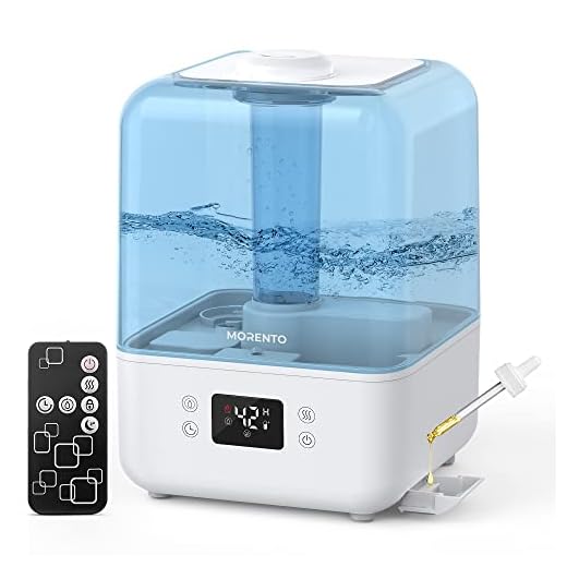 Humidifiers for Bedroom, MORENTO 4.5L Top Fill Humidifiers for Large Room, Cool Mist Humidifiers for Home, 360° Nozzle, Auto Shut-Off, Humidity Setting, Last up to 50Hrs with Night Light, White