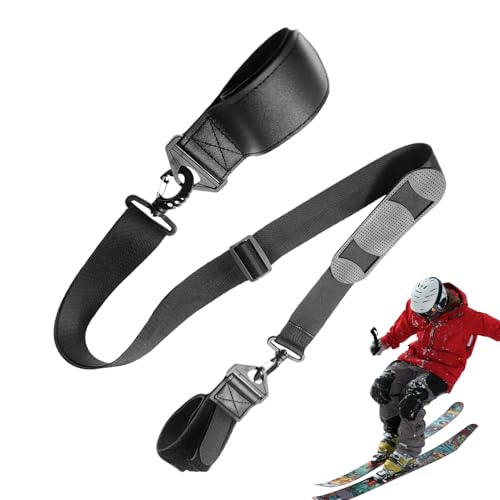 Generisch Portaesquís para llevar - Correas antideslizantes portátiles ajustables - Accesorios de esquí para hombre - Para principiantes Esquí Snowboard Winterberg Tour Senderismo Deportes de invierno