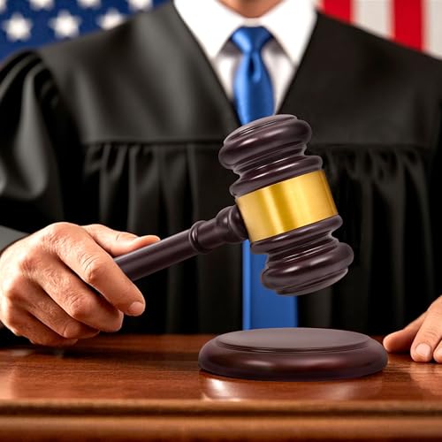 Image of Wooden Gavel with Sound Block Set, Solid Wood Judge Gavel Set, Loud Clear Strike for Meetings, Auctions, Gift, HOA & Mock Trials (Pack of 2)