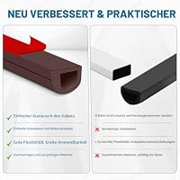 Kabelkanal selbstklebend Kabelbrücke Boden halbrund Kabelkanäle flexibel Kabelschacht flach Kabelabdeckung für Kabel Verstecken und Kabelschutz (Braun, 7mm×14mm×1m) – Ansicht 3