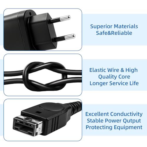 5V 0.5A Ladegerät Sicherheit Kompatibel mit Gameboy Advance SP Nintendo DS 1 Generation DS Ladekabel für GBA Spielekonsole Netzteil Adapter Power Charger mit Netzkabel 1,2 m Spielekonsolen Zubehör