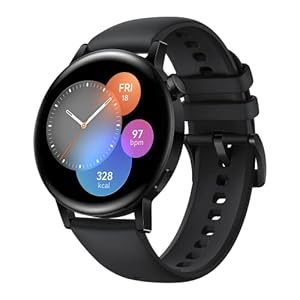 HUAWEI WATCH GT 3 42 mm Smartwatch, lange Akkulaufzeit, ganztägige SpO2-Überwachung, KI-Lauftrainer, genaue Herzfrequenzüberwachung, 100+ Trainingsmodi, Bluetooth-Anruf, Schwarz, 38 Monate Garantie