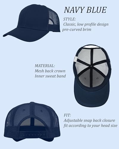 Image of Gelante Mesh Trucker Baseball Cap Snapback Hat Structured Front Panel