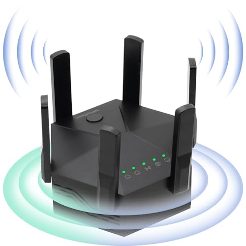 E-SHIDAI WiFi Extender Signal Booster,WiFi Booster with 1200Mbps Dual Band?WiFi Extenders Signal Booster for Home,WiFi Repeater with Ethernet Port Covers up to 10000sq. ft and 55+ Devices?Black?