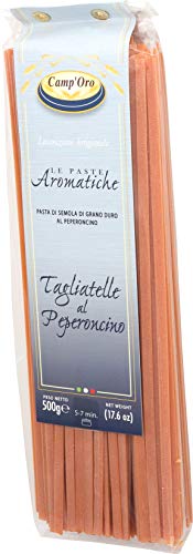 Camp'oro Le Aromatiche Pepper Tagliatelle Italian Pasta, Red Chili Pepper, 17.6 Ounce #TOP3
