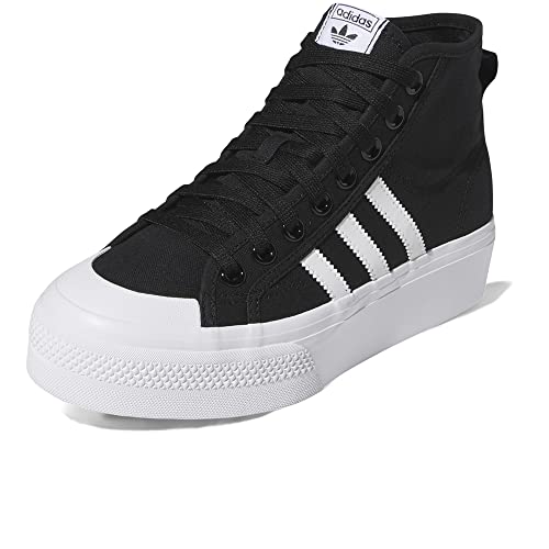 adidas Nizza Platform Mid, Sneaker Mujer, Black White, 40 2/3 EU