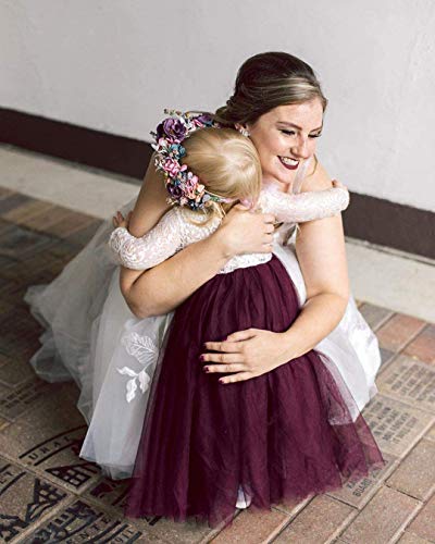 Image of Topmaker Flower Girl Dress for Toddler Baby Girls,Lace Tulle Dress for Wedding,Birthday Party,Photoshoot,Special Occasion