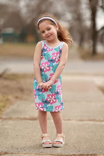 Image of Disney Stitch Princess Frozen Elsa Minnie Mouse Girls Tank Dress Sleeveless A-Line Sundress Summer Beach Clothes 2-9 Years
