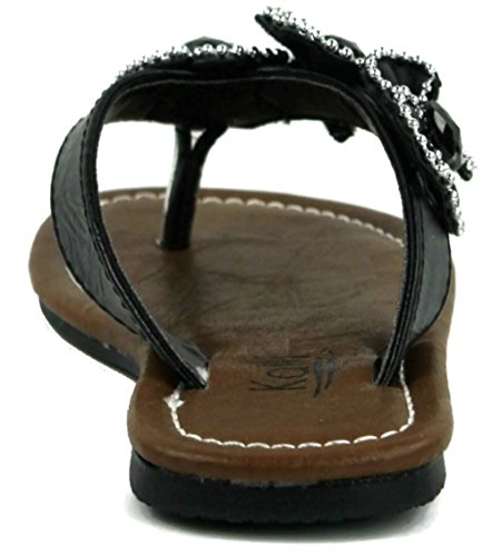 Kali Footwear Children Vanilla Jr. Rhinestone Flower Flip Flops 74