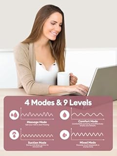 BaeMee Hands Free Breast Pump, Wearable Breastfeeding Pump with 4 Mode & 9 Level, Strong Suction, Painless, Anti-Backflow, BPA Free, Portable Electric Breast Pumps with 17/19/21/24MM Flanges