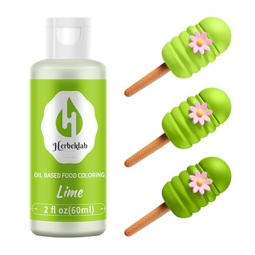 Lime Oil Based Food Coloring – 2 fl oz Professional Grade Concentrated Oil Food Dye for Melting Chocolate, Candy Melts, Cake Pops, Strawberries &amp; Baking