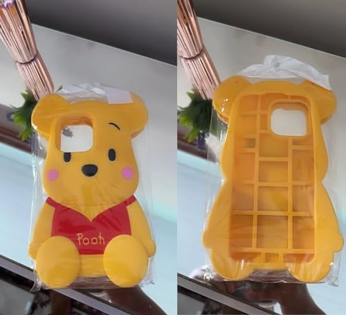 Image of COVERLY for iPhone 15 Pro Max Pooh Case 3D Cartoon Bear,Full Protective Winnie The Pooh Bee King Size Big Oversized Case Cute Soft Silicone Fashion Aesthetic Cover for Apple iPhone 15 Pro Max