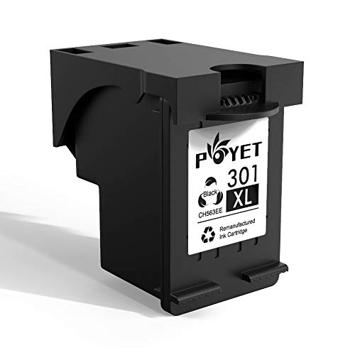 Poyet 301XL Remanufacturado Cartucho de Tinta Reemplazo para HP 301XL HP301 XL HP 301 Alto Rendimiento (1 Negro) CH563EE Compatible con HP Deskjet 1000 1010 1050 2000 2050 HP Envy 4500 4502 4504