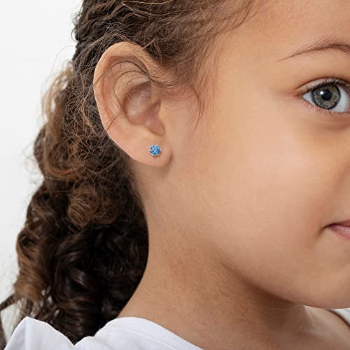 925 Sterling Silver 4mm Round CZ Prong Set Screw Back Earrings for Toddlers & Young Girls - Simple and Lovely Stud Earrings for Little Girls - Affordable yet Quality Earrings Beautiful Birthday Gift3
