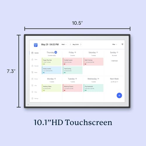 Image of Digital Calendar, Smart WiFi Electronic Calendar&Chore Chart, IPS Touch Screen HD Display for Family Schedules, Share Moments Instantly from Anywhere (Black, 10.1)