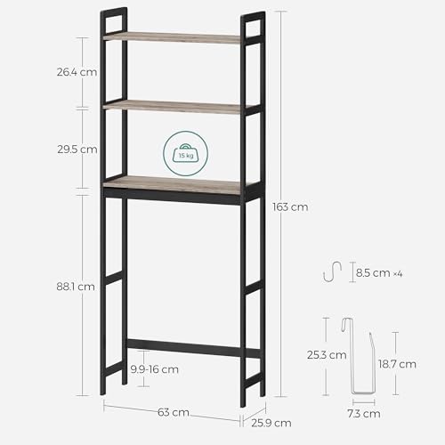 El Mejor Listado de Estantes para Baño Home Depot los más recomendados. 3 Estantes para Baño Home Depot marca SONGMICS (3)