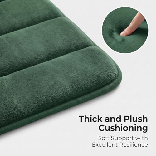 AINAHYVA Bathroom Rugs Set 3 Piece, Memory Foam Bath Rugs, Non Slip Washable Bathroom Rug Set, Extra Soft Absorbent Bath Mats with U-Shaped Toilet Rug, Dark Green by AINAHYVA - Used condition - Image 4