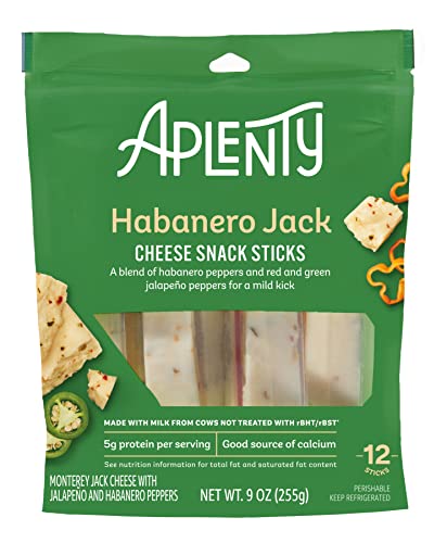 Amazon Brand, Aplenty Habanero Jack Cheese Snack Sticks, 9 Oz